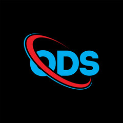 ODS logo. ODS letter. ODS letter logo design. Initials ODS logo linked with circle and uppercase monogram logo. ODS typography for technology, business and real estate brand.