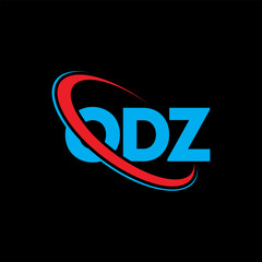 ODZ logo. ODZ letter. ODZ letter logo design. Initials ODZ logo linked with circle and uppercase monogram logo. ODZ typography for technology, business and real estate brand.