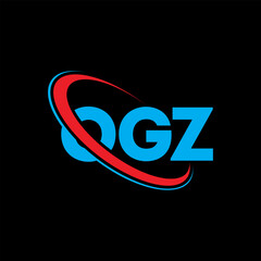 OGZ logo. OGZ letter. OGZ letter logo design. Initials OGZ logo linked with circle and uppercase monogram logo. OGZ typography for technology, business and real estate brand.