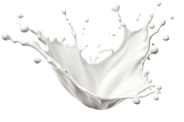 Milk splash isolated on transparent and white background PNG