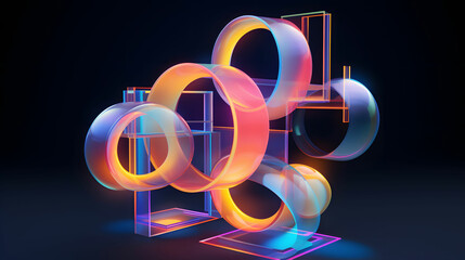3D Abstract shape. AI Generated.