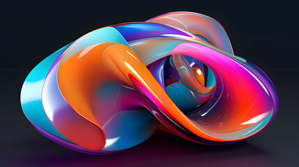 3D Abstract shape. AI Generated.
