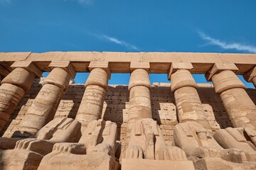 Luxor, Egypt - December 26 2023: Avenue of Sphinxes at Karnak temple