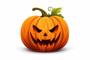 Pumpkin face isolated on white background