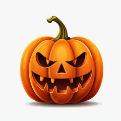 Pumpkin face isolated on white background