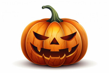 Pumpkin face isolated on white background