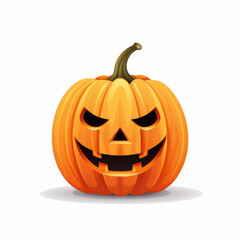 Fototapeta premium Pumpkin face isolated on white background