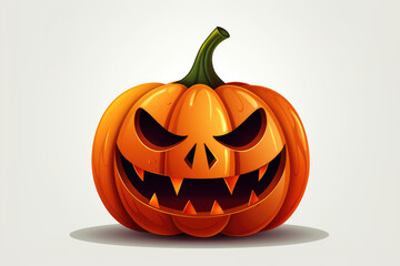 Pumpkin face isolated on white background