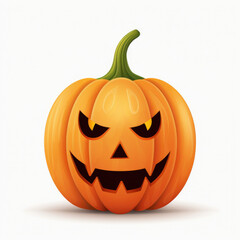 Pumpkin face isolated on white background
