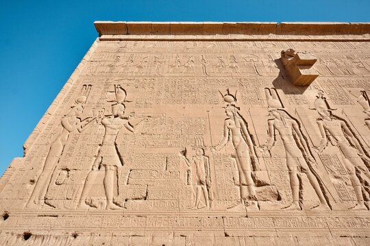 Qena, Egypt - December 27 2023: Dendera temple or Temple of Hathor Egypt. Dendera Temple complex, one of the best-preserved temple