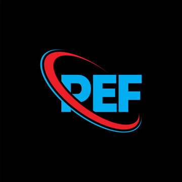 PEF logo. PEF letter. PEF letter logo design. Initials PEF logo linked with circle and uppercase monogram logo. PEF typography for technology, business and real estate brand.