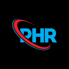 Fototapeta na wymiar PHR logo. PHR letter. PHR letter logo design. Initials PHR logo linked with circle and uppercase monogram logo. PHR typography for technology, business and real estate brand.