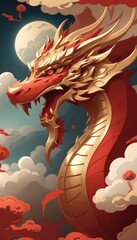 chinese new year, chinese style dragon statue, iconic dragon, wallpaper dragon, red dragon, dragon wood, ilstration dragon, sio naga, imlek tahun baru