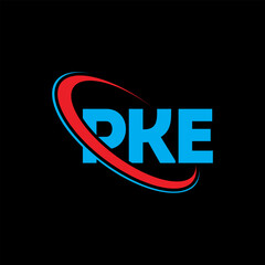 PKE logo. PKE letter. PKE letter logo design. Initials PKE logo linked with circle and uppercase monogram logo. PKE typography for technology, business and real estate brand.