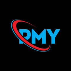 PMY logo. PMY letter. PMY letter logo design. Initials PMY logo linked with circle and uppercase monogram logo. PMY typography for technology, business and real estate brand.