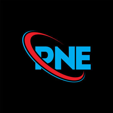 PNE logo. PNE letter. PNE letter logo design. Initials PNE logo linked with circle and uppercase monogram logo. PNE typography for technology, business and real estate brand.