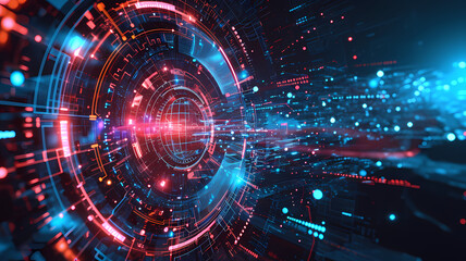 Obraz premium Futuristic data-themed abstract background with a digital art concept