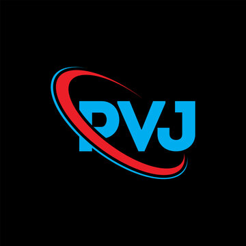PVJ logo. PVJ letter. PVJ letter logo design. Initials PVJ logo linked with circle and uppercase monogram logo. PVJ typography for technology, business and real estate brand.