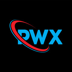 PWX logo. PWX letter. PWX letter logo design. Initials PWX logo linked with circle and uppercase monogram logo. PWX typography for technology, business and real estate brand.