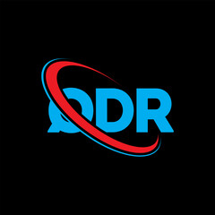 QDR logo. QDR letter. QDR letter logo design. Initials QDR logo linked with circle and uppercase monogram logo. QDR typography for technology, business and real estate brand.
