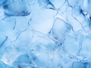 ice texture cracks surface, abstract background winter ice transparent blue. Ice texture background