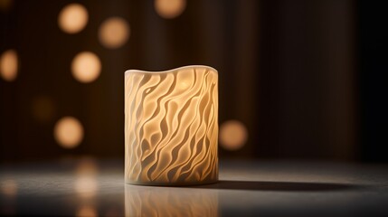 An ultra-realistic portrayal of a beautifully crafted candle lid featuring an artistic blend of nature-inspired elements - Generative AI