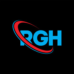 RGH logo. RGH letter. RGH letter logo design. Initials RGH logo linked with circle and uppercase monogram logo. RGH typography for technology, business and real estate brand.