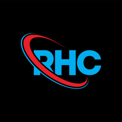 RHC logo. RHC letter. RHC letter logo design. Initials RHC logo linked with circle and uppercase monogram logo. RHC typography for technology, business and real estate brand.