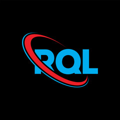 RQL logo. RQL letter. RQL letter logo design. Initials RQL logo linked with circle and uppercase monogram logo. RQL typography for technology, business and real estate brand.