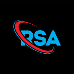 RSA logo. RSA letter. RSA letter logo design. Initials RSA logo linked with circle and uppercase monogram logo. RSA typography for technology, business and real estate brand.