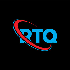 RTQ logo. RTQ letter. RTQ letter logo design. Initials RTQ logo linked with circle and uppercase monogram logo. RTQ typography for technology, business and real estate brand.