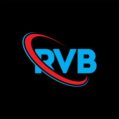 RVB logo. RVB letter. RVB letter logo design. Initials RVB logo linked with circle and uppercase monogram logo. RVB typography for technology, business and real estate brand.