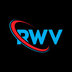 RWV logo. RWV letter. RWV letter logo design. Initials RWV logo linked with circle and uppercase monogram logo. RWV typography for technology, business and real estate brand.