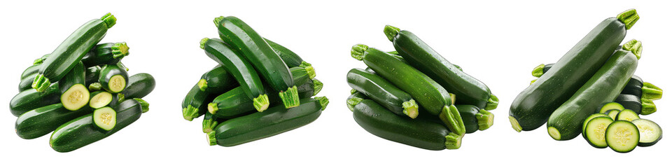 Courgette Zucchini Vegetables Pile Of Heap Of Piled Up Together Hyperrealistic Highly Detailed Isolated On Transparent Background Png File