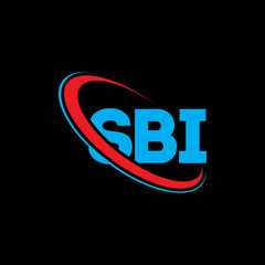 SBI logo. SBI letter. SBI letter logo design. Intitials SBI logo linked with circle and uppercase monogram logo. SBI typography for technology, business and real estate brand.