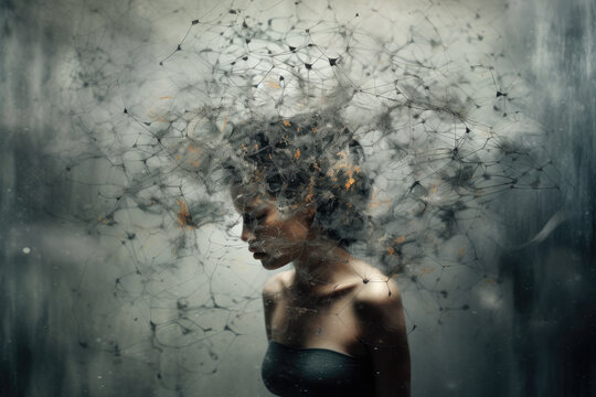 Schizophrenia concept abstract design