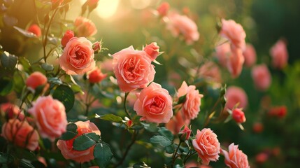 Pink rose garden