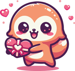 valentines day character adorable squirrel