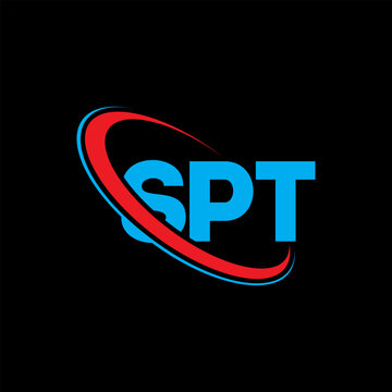 SPT logo. SPT letter. SPT letter logo design. Initials SPT logo linked with circle and uppercase monogram logo. SPT typography for technology, business and real estate brand.