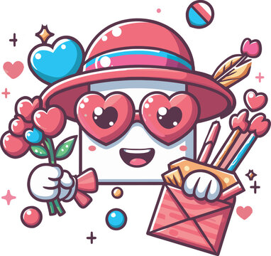 valentines day character adorable doodle