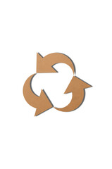 Paper cut with recycle sign illustration.