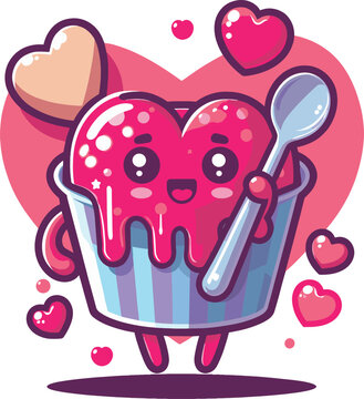 valentines day cup cake heart