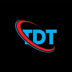 TDT logo. TDT letter. TDT letter logo design. Initials TDT logo linked with circle and uppercase monogram logo. TDT typography for technology, business and real estate brand.