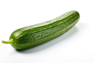 Single cucumber, isolated white background