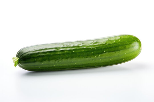 Single cucumber, isolated white background