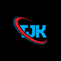 TJK logo. TJK letter. TJK letter logo design. Initials TJK logo linked with circle and uppercase monogram logo. TJK typography for technology, business and real estate brand.