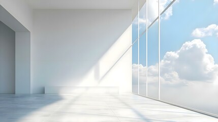Fototapeta premium an empty room with a sky background
