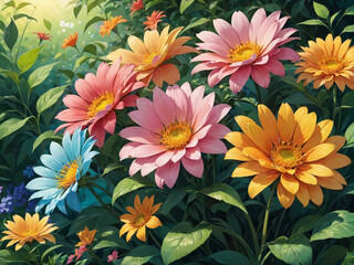 Beautiful Background With Beautiful Flowers