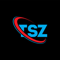 TSZ logo. TSZ letter. TSZ letter logo design. Initials TSZ logo linked with circle and uppercase monogram logo. TSZ typography for technology, business and real estate brand.