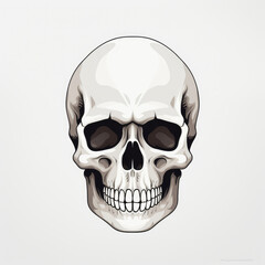 Fototapeta premium Skull head isolated on white background